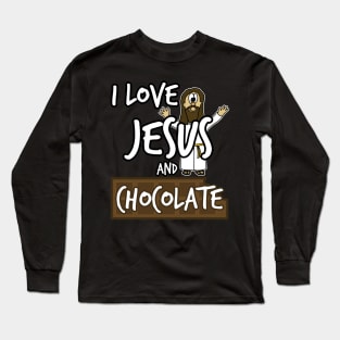I Love Jesus and Chocolate Christian Easter Long Sleeve T-Shirt
